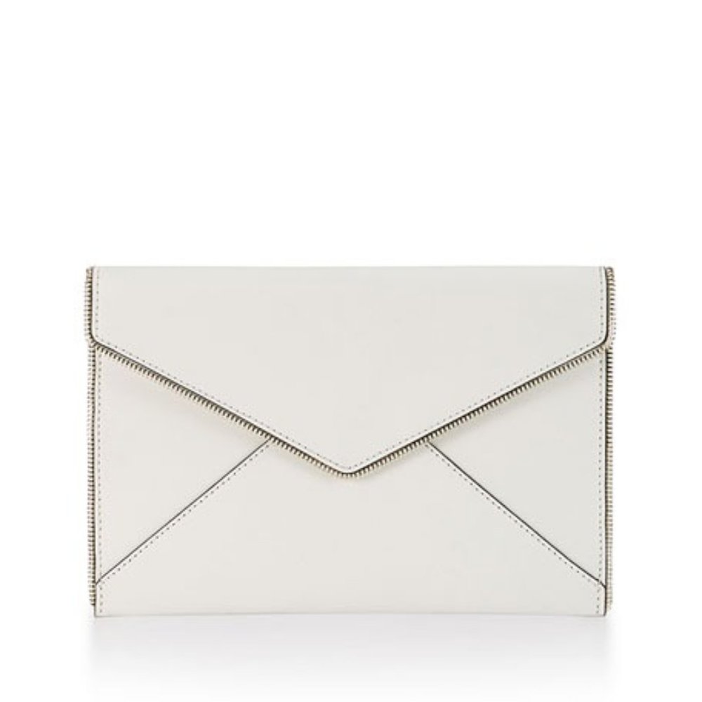 Rebecca Minkoff Leo Envelope Clutch Bag, White